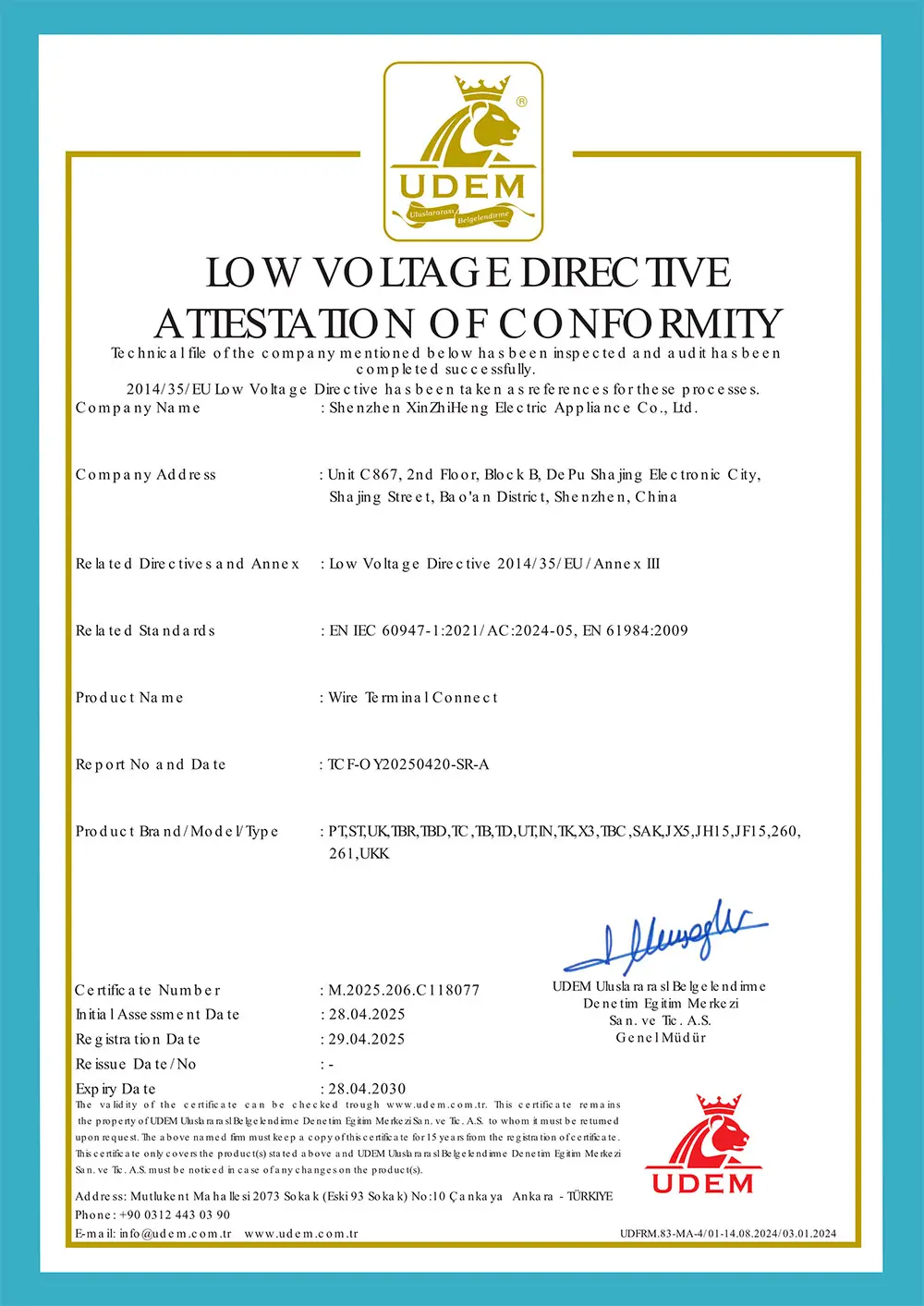 Shenzhen Xinzhiheng Electric Co