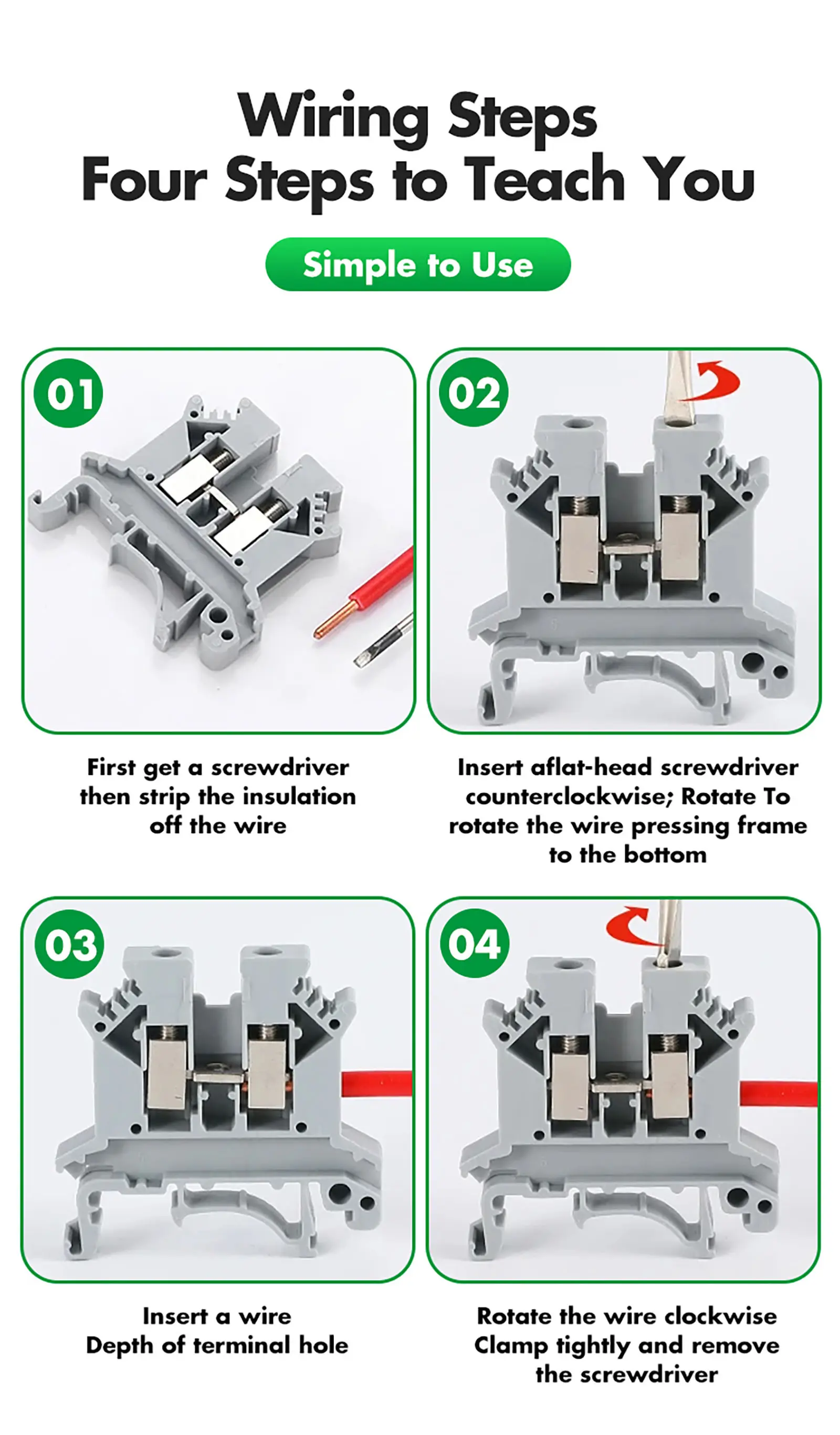 JUKH 50 DIN Rail High Current Spring Cage DIN Rail Terminal Blocks (2)