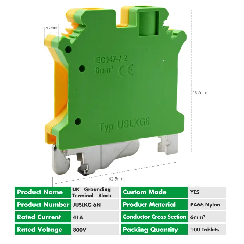 JUSLKG 6N Din Rail Terminal Block Connector Ground Modular Terminal Block (1).jpg