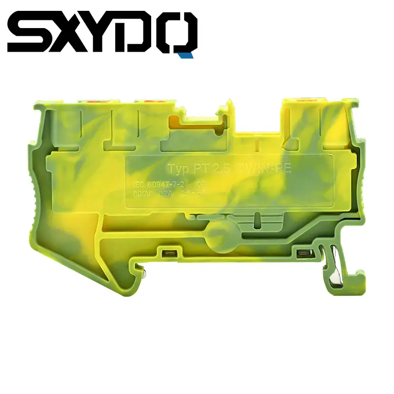 Grounding Twin Push In Earthing Din Rail Electric Terminal Blocks.png